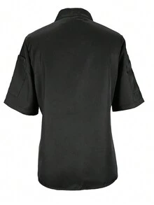 Women's Solid Color Stand Collar Chef Coat