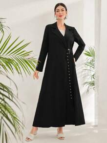 Al Najma Elegant And Fashionable Abaya With Flat Neckline, Wrapped And Long Sleeves