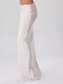 MUSERA Chân váy maxi buộc dây bên hông, thanh lịch, gợi cảm, thích hợp cho tiệc mùa hè, kỳ nghỉ, lễ Phục sinh. - Màu be - Xem 1