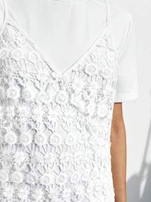 Maija 女款圓領休閒短袖T恤和細肩帶連衣裙套裝 - 軍綠色 - 查看 4