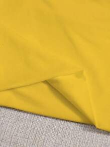 SHEIN Unity Summer Solid Color Ribbed Knit Casual Cami Top - Yellow - View 3