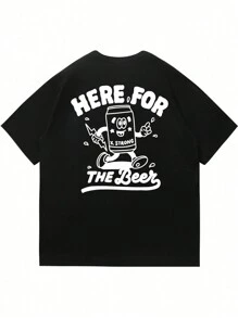 Fashion Men Short Sleeve T-Shirt | Personalized Graphic Design | Essential For Summer | Comfortable & Breathable To Showcase Your Personalized - Black - View 4