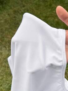 CovetEZ 大碼簡約白色方領無袖連體衣 - 白色 - 查看 5