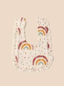 2pcs Baby Bibs With Ruffle Trim, Floral Lace Edge, Soft Cotton Drool Bibs - Multicolor - View 8