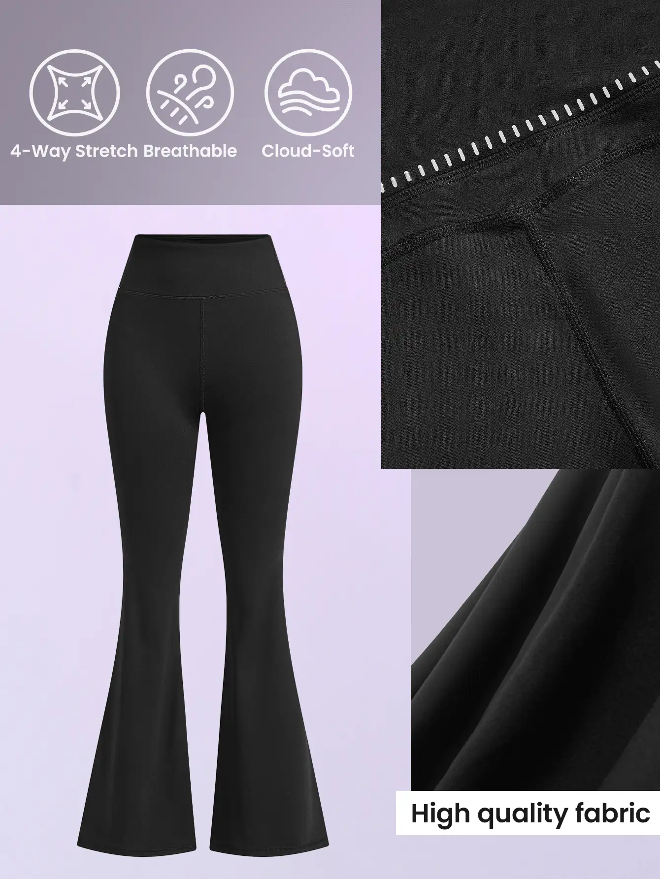 Lifespree 純色擴口運動褲 - 黑色 - 查看 3