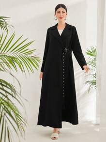 Al Najma Elegant And Fashionable Abaya With Flat Neckline, Wrapped And Long Sleeves