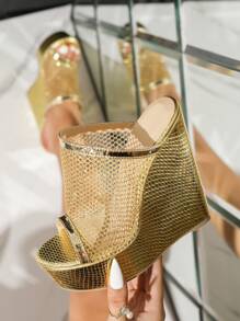 2024 New Open Toe Platform High Heel Sandals Mesh Pumps For Women, 16cm Heels