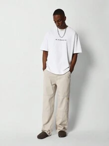 SUMWON 宽松裤带膝盖护板 - 卡其色 - 查看 3