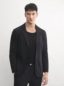 AKNOTIC Business Casual Áo khoác gió dệt ôm sát UPF dành cho nam, phù hợp cho mùa xuân/hè, mùa thu đông - màu đen - Xem 4