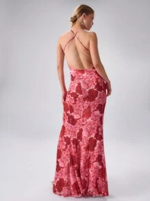 MUSERA Vestido longo maxi com estampa floral e alças finas, elegante para primavera/verão, férias, festas, casamentos, formaturas e bailes de gala. - Multicolorido - Ver 2