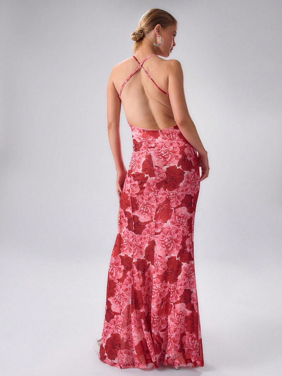 Printed Floral Strappy Maxi Dress Elegant Spring Summer Vacation Party Long Dress Wedding Guest Graduation Prom
