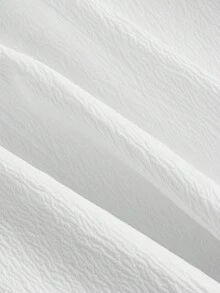 SHEIN MOD Vestido blanco corto con cinturón para almuerzo con tirantes gruesos, lazo y detalles de graduación, ideal para almuerzos y fiestas - Blanco - Ver 4