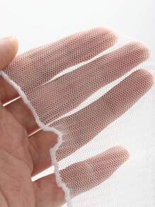 FRIFUL 女式纯色系带透明网眼喇叭袖优雅衬衫，春夏季，荷叶边长袖上衣