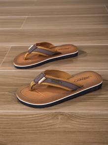 男孩夏季舒適時尚輕量型沙灘涼鞋 - 棕色 - 查看 3