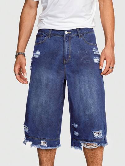 Street Life Jean pour homme avec fermeture à glissière, bord effiloché et usé