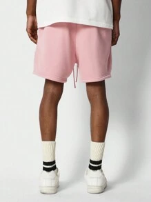 SUMWON Regular Fit Essential Drop Crotch Short - Baby Pink - View 4