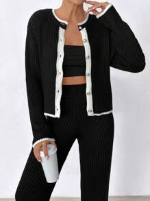 EURMUSE Black And White Casual Co-Ords Set - Black and White - View 5