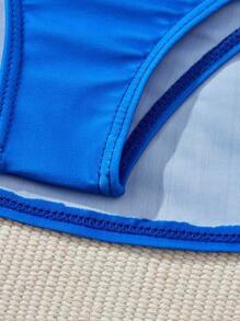 LOONEY TUNES X SHEIN Young Girl Cartoon And Letter Graphic Ringer Bikini Set Summer Beach - Multicolor - View 5