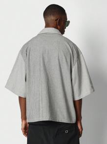 SUMWON Boxy Fit Striped Shirt With Pocket