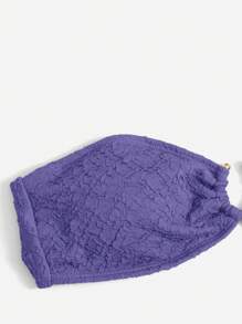 SHEIN Swim Conjunto de bikini de unicolor tipo bandeau para mujer con enlace circular para playa de verano, conjunto de bikini sexy de dos piezas - Morado - Ver 4