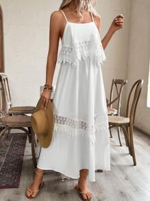 Breezaya 女士純色夏季假日背心裙 - 綠色 - 查看 5