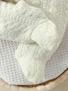 SHEIN Baby Boy Patchwork Footed Jumpsuit With Hat Pajama Set - Beige - View 4