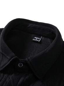 Manfinity Homme 男士度假休闲风，INS搭配时尚短袖衬衫和短裤套装，夏威夷海滩度假、音乐节和日常装扮，送给男朋友或老公的礼物。舒适的服装 - 黑色 - 查看 6