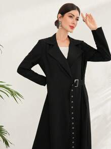 Al Najma Elegant And Fashionable Abaya With Flat Neckline, Wrapped And Long Sleeves