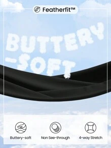 GLOWMODE FeatherFit™ U-Back Thong Bodysuit Light Support Yoga Studio Gym Daily - Black - View 5