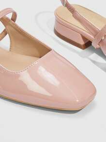 CUCCOO BIZCHIC 女士时尚杏色亮面漆皮低跟鞋圣诞节秋季新年假期 - 杏色 - 查看 8