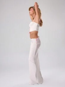 MUSERA Chân váy maxi buộc dây bên hông, thanh lịch, gợi cảm, thích hợp cho tiệc mùa hè, kỳ nghỉ, lễ Phục sinh. - Màu be - Xem 3