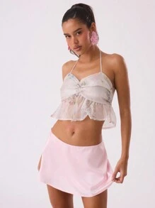 MUSERA Sleeveless V-Neck Backless Summer Top With Thin Shoulder Straps Summer Ibiza Festival Spring Easter Elegant Boho - Multicolor - View 3