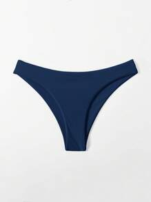 Swim Basics 女性純色比基尼下褲，適用於夏季海灘泳池 - 藏蓝色 - 查看 3