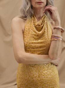 SHEIN LUNE 女士简约日常无袖连体裤 - 黃色 - 查看 2