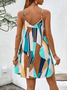SHEIN LUNE Women's Summer Floral Printed Holiday Strappy Dress