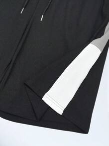 Conjunto de polo de manga corta casual para hombre con cierre de cremallera y color block, y pantalones cortos ideal para el verano