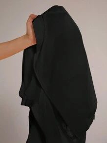 Easithlete Áo gió ngắn có mũ trùm đầu có khóa kéo có dây rút viền để chống nắng khi mặc áo khoác tập luyện thể thao - màu đen - Xem 5