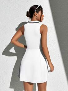 SHEIN Sports Sukienka sportowa zapinana na suwak i lekkie spodenki sportowe 2 sztuki/zestaw Sukienka sportowa