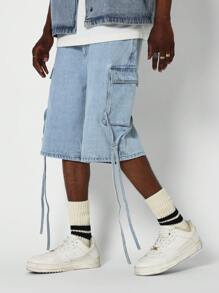 SUMWON Jorts de carga de mezclilla - Azul - Ver 1