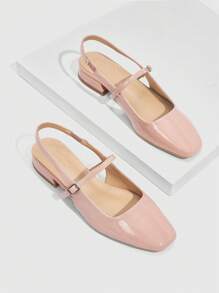 CUCCOO BIZCHIC 女士时尚杏色亮面漆皮低跟鞋圣诞节秋季新年假期 - 杏色 - 查看 7