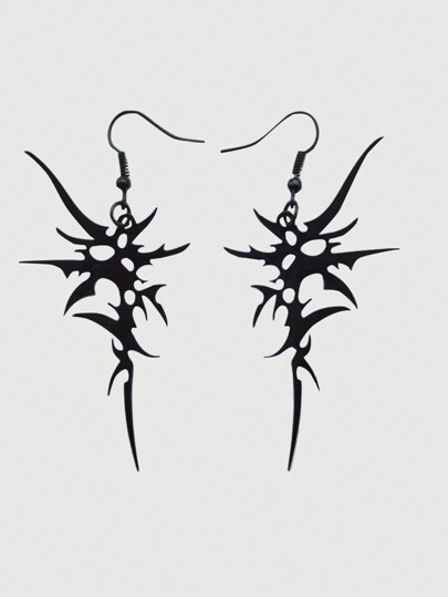 Grunge Punk 1pair Hip-Hop Asymmetrical Thorn Dangle Earrings