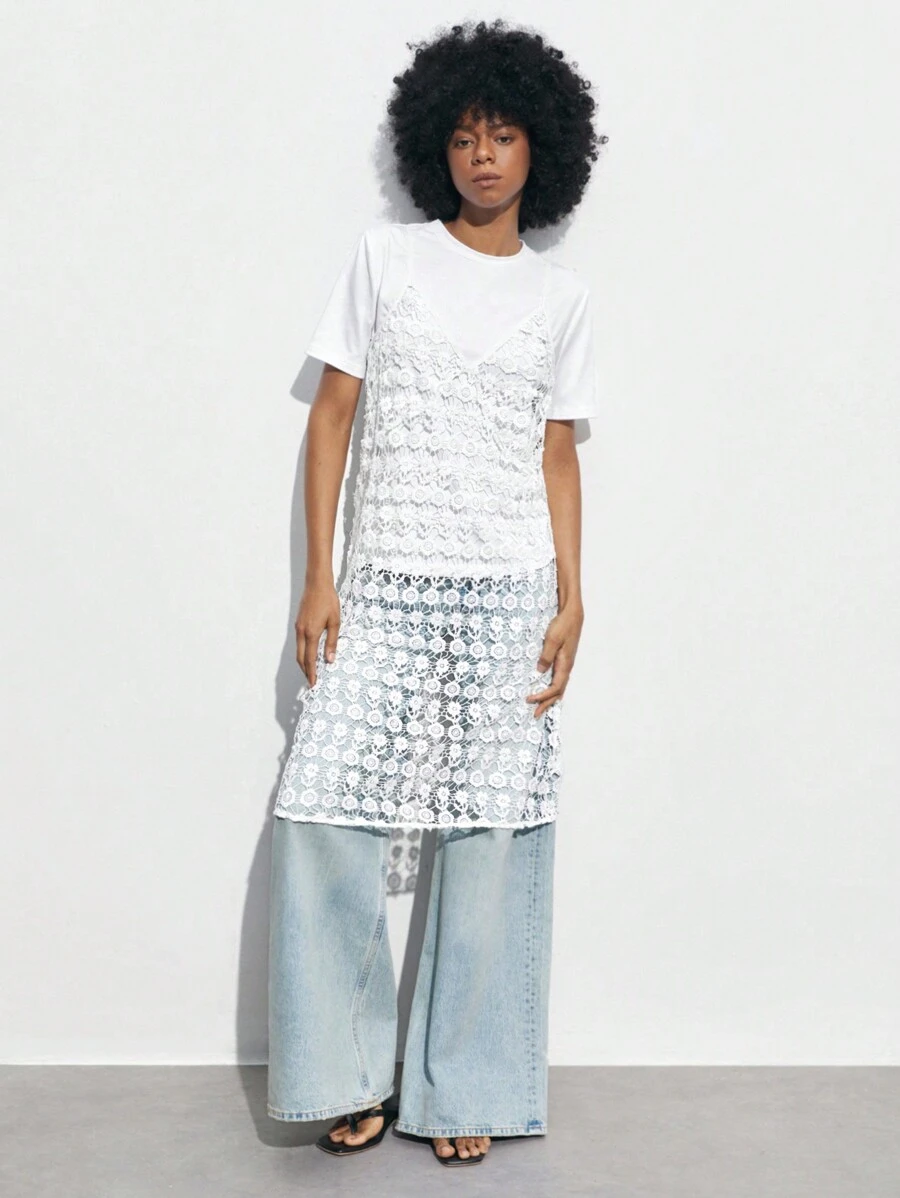 Maija 女款圓領休閒短袖T恤和細肩帶連衣裙套裝 - 軍綠色 - 查看 1