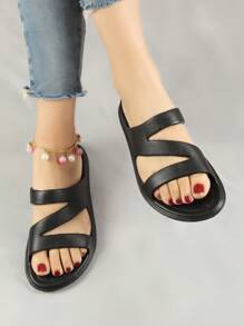 Women's Plastic Slippers, Summer Bathroom Shower Slippers, Non-Slip Lightweight Ladies' Sandals