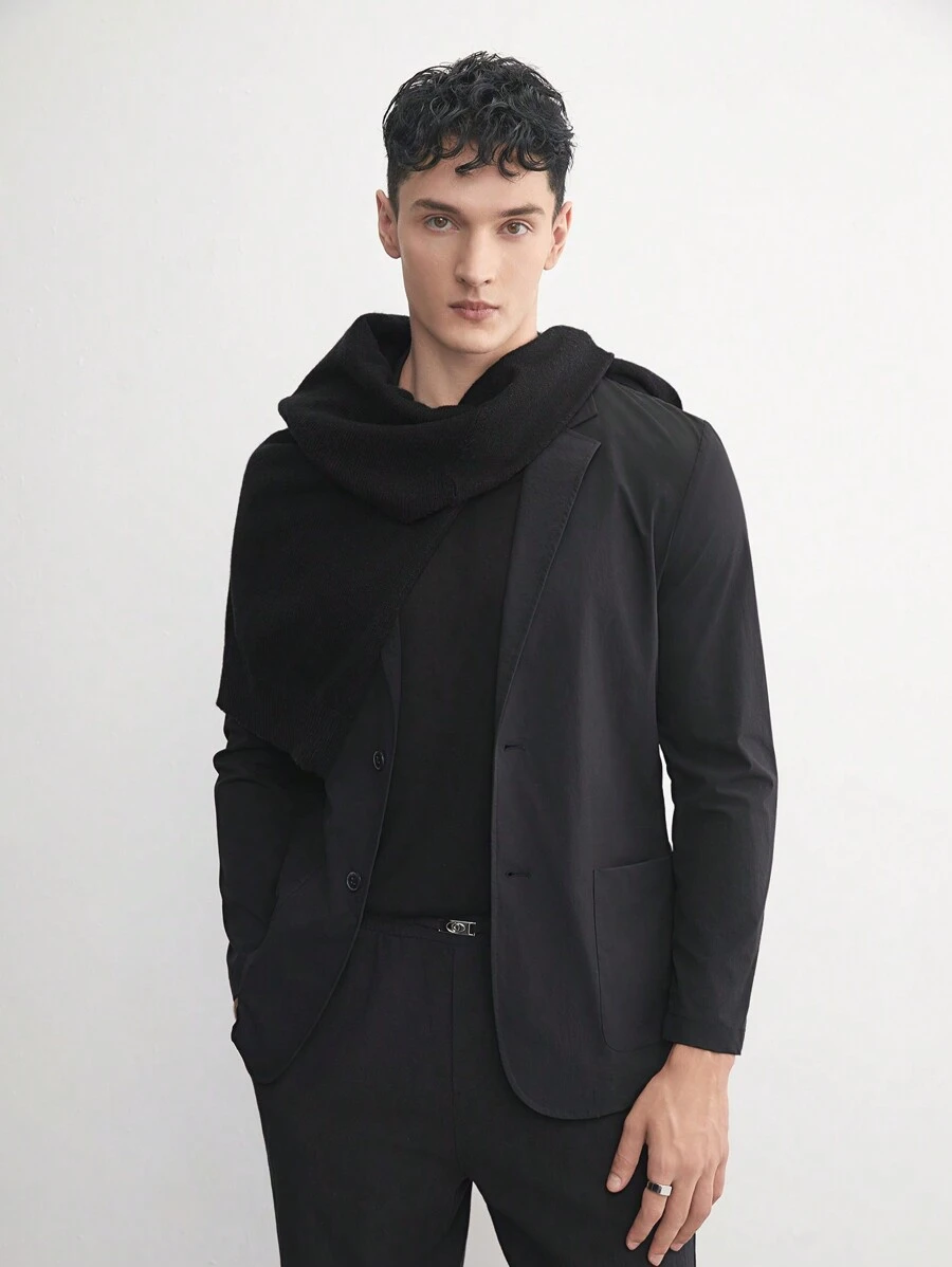 AKNOTIC Business Casual Áo khoác gió dệt ôm sát UPF dành cho nam, phù hợp cho mùa xuân/hè, mùa thu đông - màu đen - Xem 1