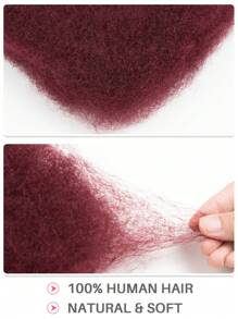 Boho Braids Afro Kinky Bulk Human Hair 1 PC 99J Burgundy Kinky Curly Bulk Braiding Hair For Twists Locs Crochet Human Hair Extensions For Knotless Braids 50g/Piece Halloween Costumes