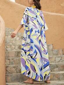 Women's Vacation Leisure Long Printed Dress (Random Pattern) - Multicolor - View 2