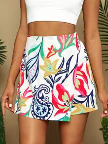 SHEIN VCAY 女士夏季印花休閒短褲，適合度假穿著