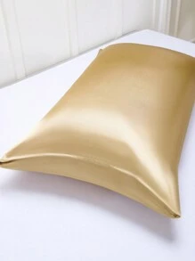 1pc Premium Gold Silky Satin Envelope Pillowcase Pillow Covers Without Filling,Soft Breatheable Wrink-Free Better For Hair Skin Sleep Domitory Bedding Back School Bedding