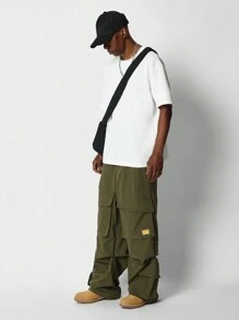 SUMWON Parachute Baggy Cargo Pant - Army Green - View 3