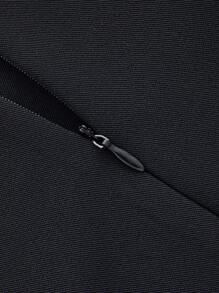 SHEIN Unity Mujeres Vestido con hombros descubiertos, detalles de lazo de encaje contrastante - Negro - Ver 4